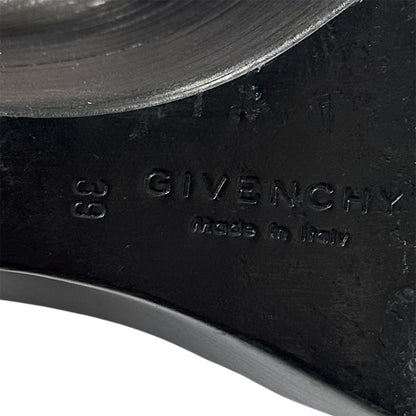 GIVENCHY BLACK LACE UP ANKLE WEDGE BOOTS