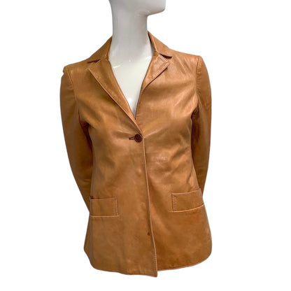 MIU MIU TAN LEATHER JACKET