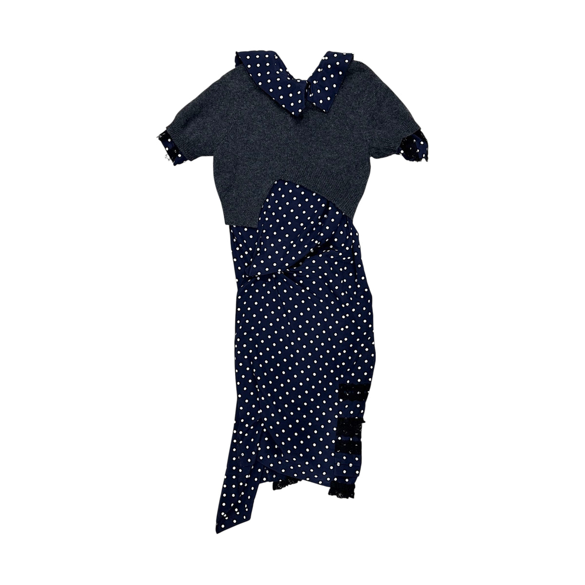 JUNYA WATANABE 2007 POLKA DOT CARDIGAN WRAP DRESS