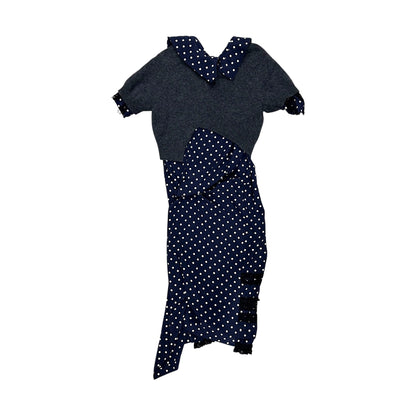 JUNYA WATANABE 2007 POLKA DOT CARDIGAN WRAP DRESS