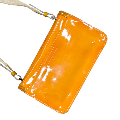 PRADA ORANGE PATENT LEATHER SHOULDER BAG