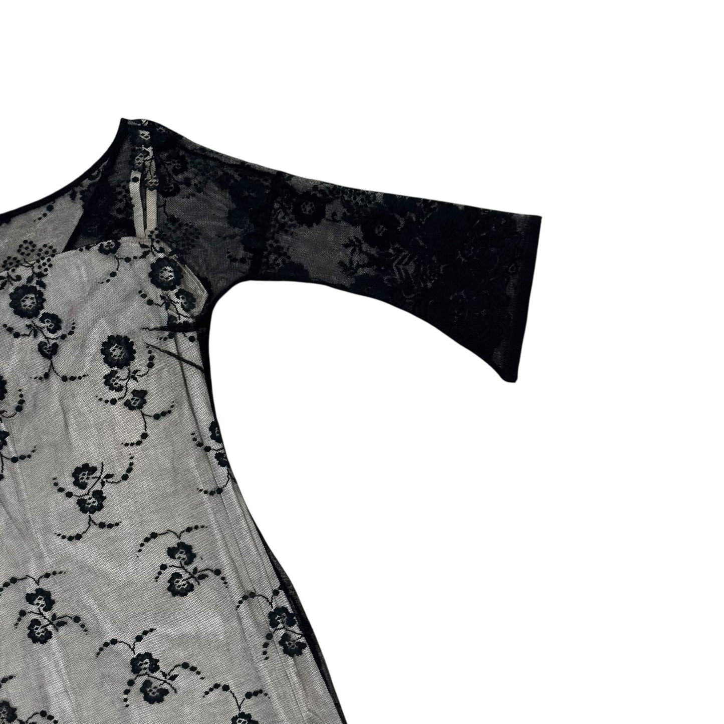 DOLCE & GABBANA SHEER FLORAL LACE OVERLAY DRESS