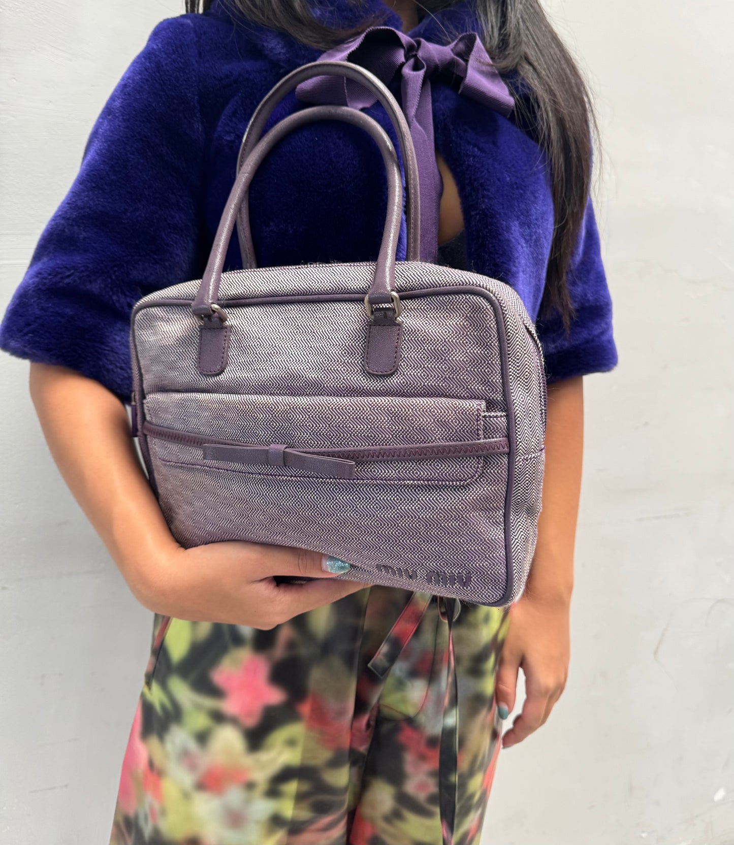 MIU MIU 2000S PURPLE RIBBON BAG