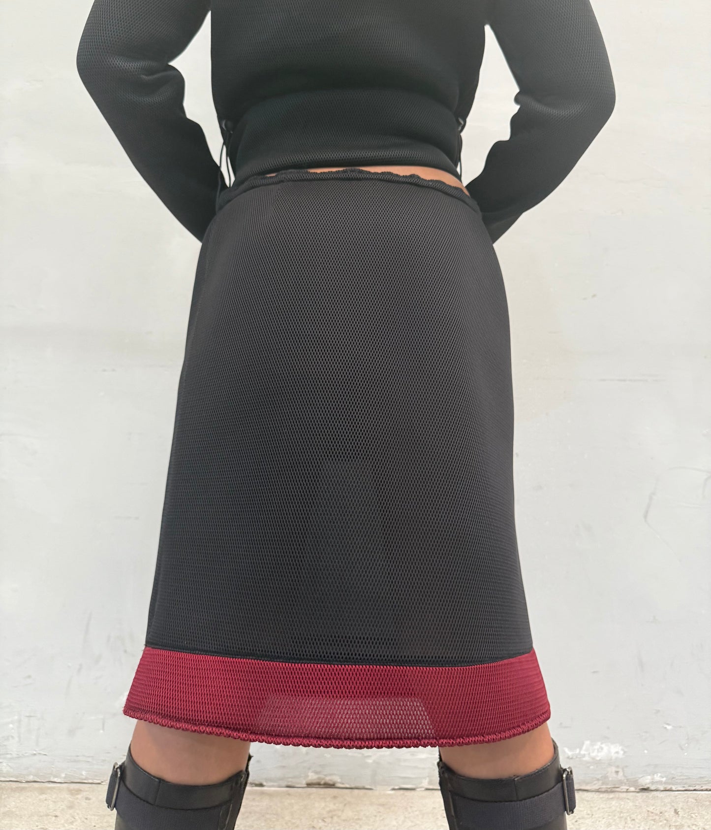 MIUMIU BLACK MESH SKIRT