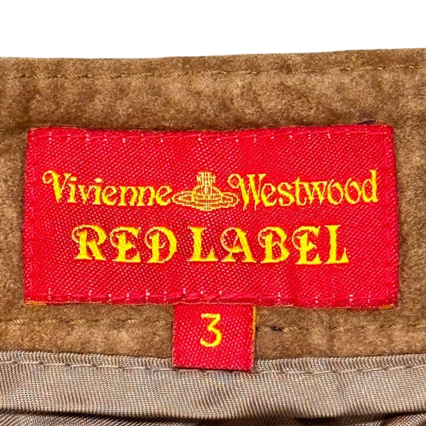 VIVIENNE WESTWOOD ASYMMETRICAL BROWN SUEDE LEATHER SKIRT