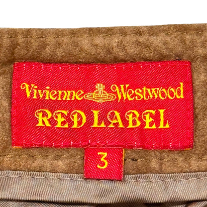 VIVIENNE WESTWOOD ASYMMETRICAL BROWN SUEDE LEATHER SKIRT