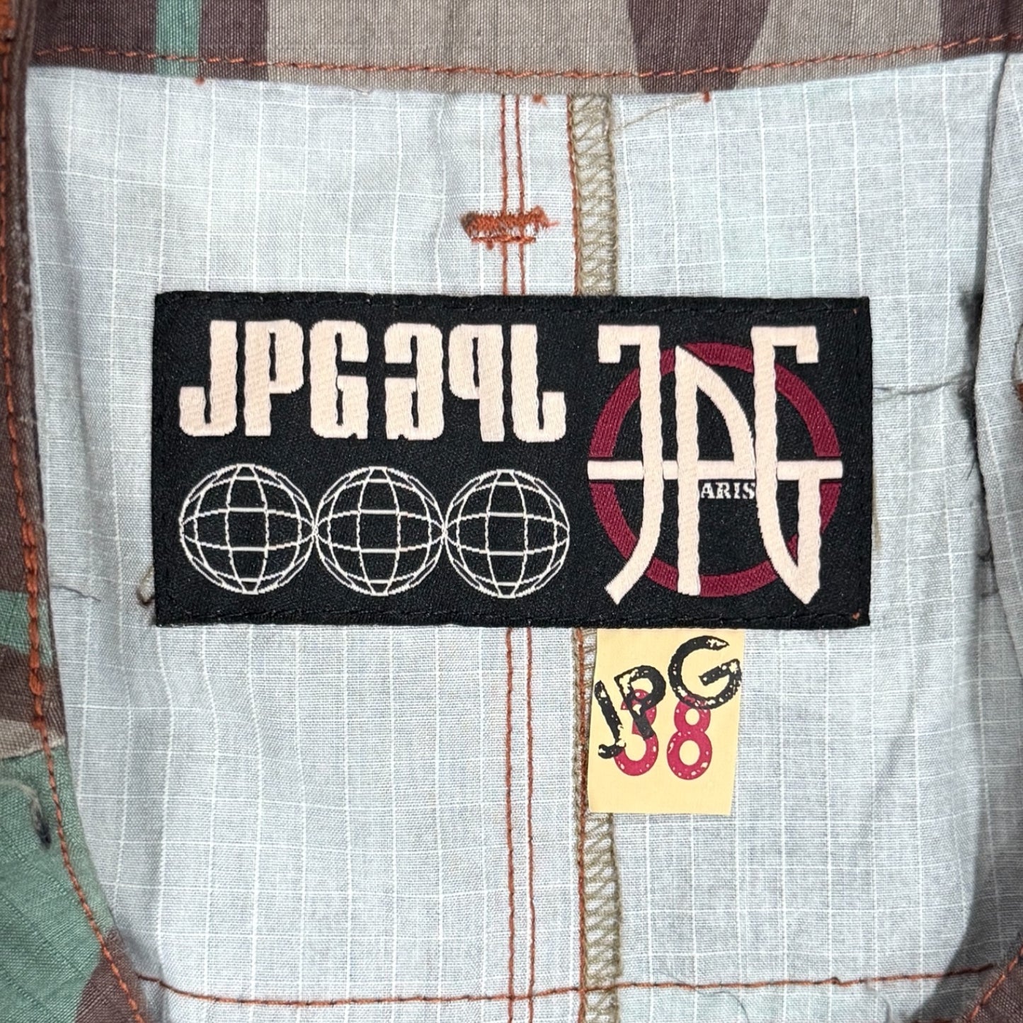 JEAN PAUL GAULTIER GLEN CHECK CAMOUFLAGE PLEATED SKIRT