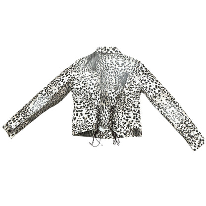 JUST CAVALLI 2000S LEOPARD LACE UP JACKET