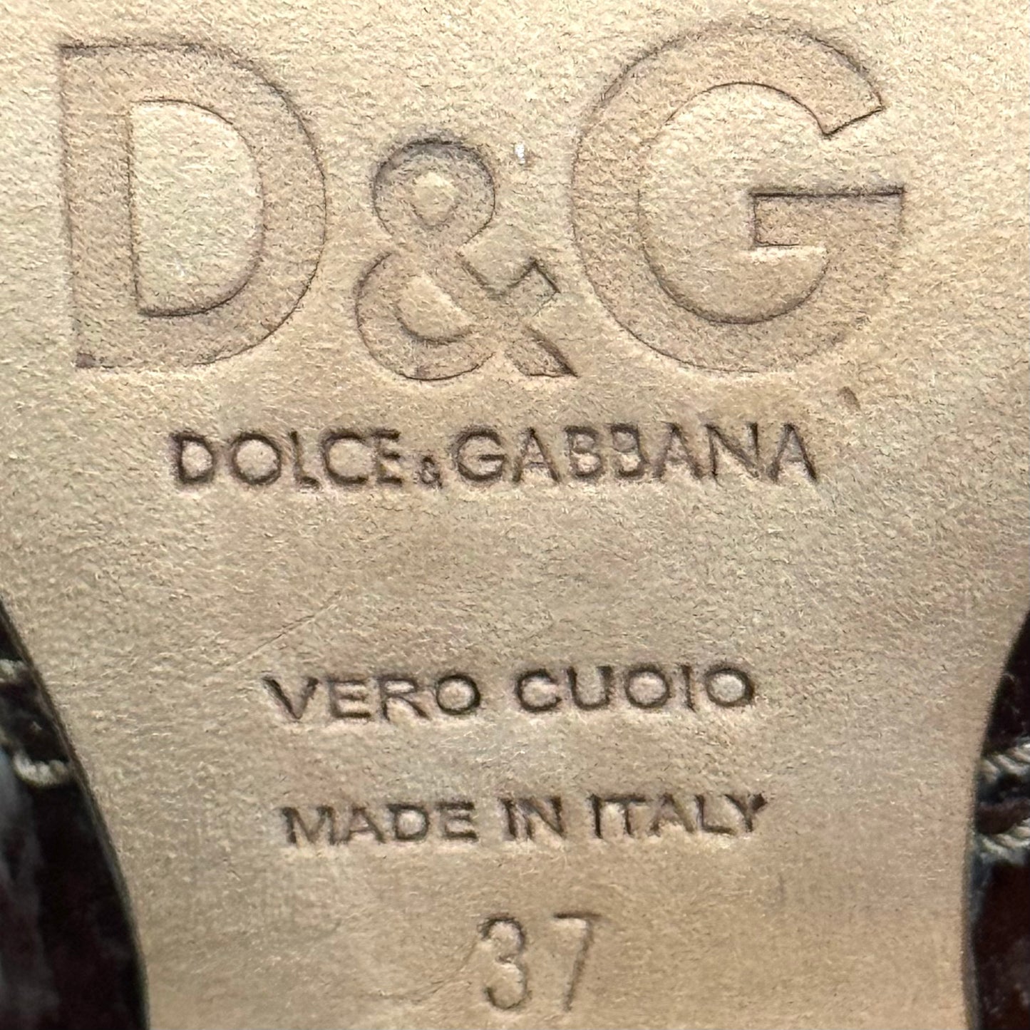 DOLCE & GABBANA BROWN PATENT LEATHER BOOTS