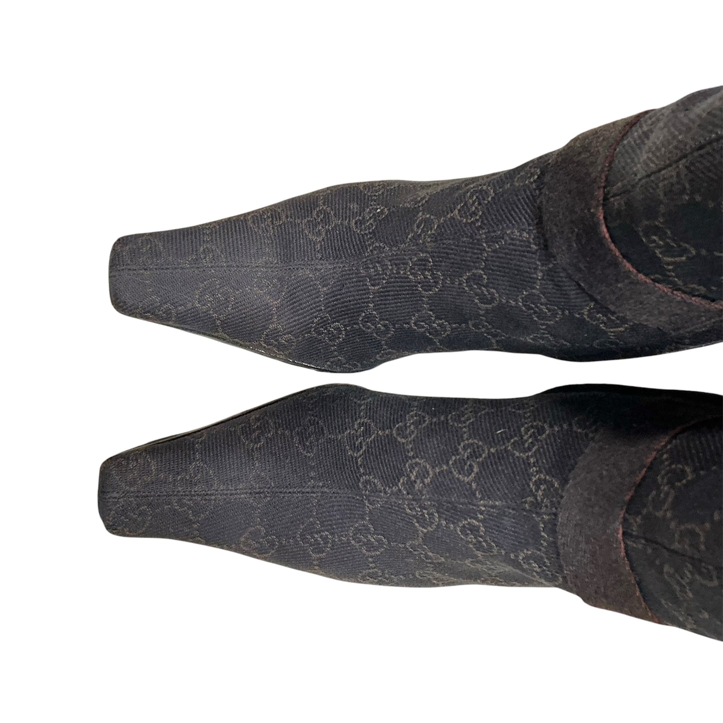 GUCCI DARK BROWN MONOGRAM BOOTS