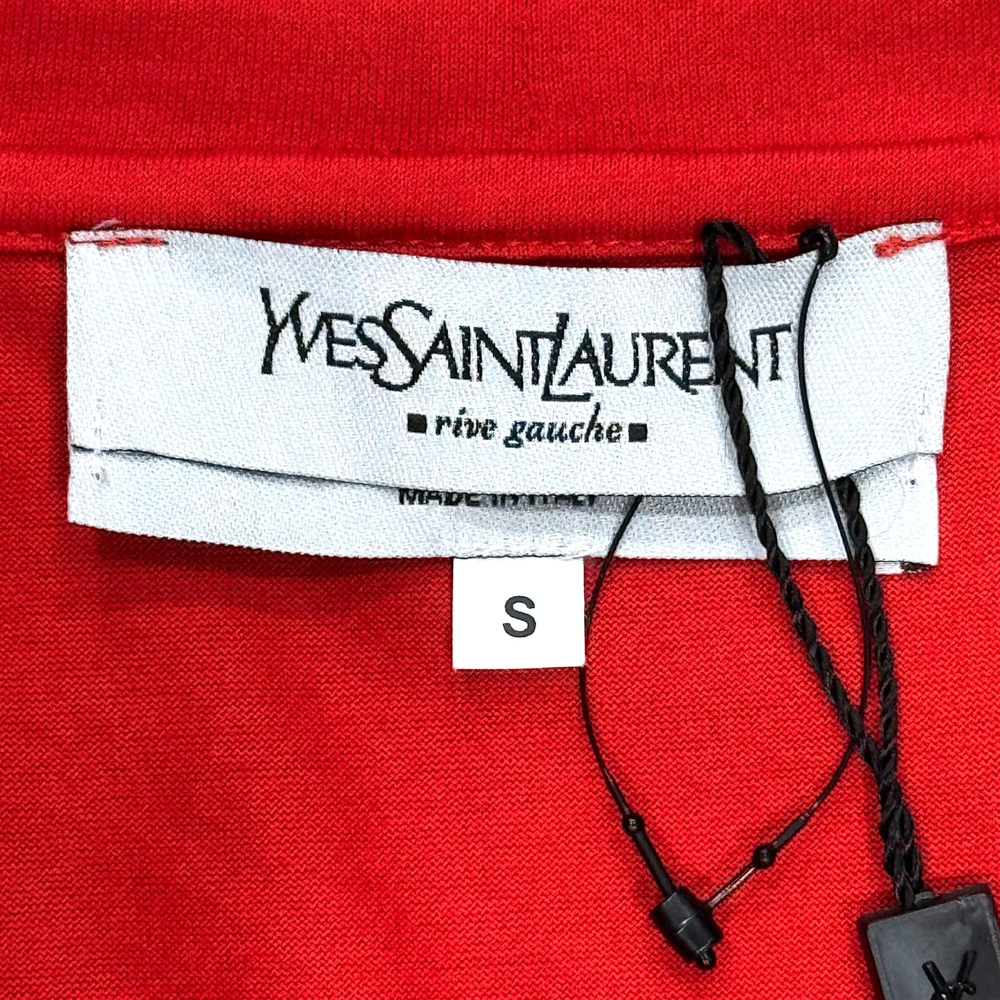 YVES SAINT LAURENT RIVE GAUCHE ORANGE GOLD LOGO TANK TOP