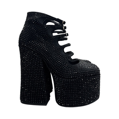 MARC JACOB KIKI BLACK RHINESTONE ANKLE BOOTS
