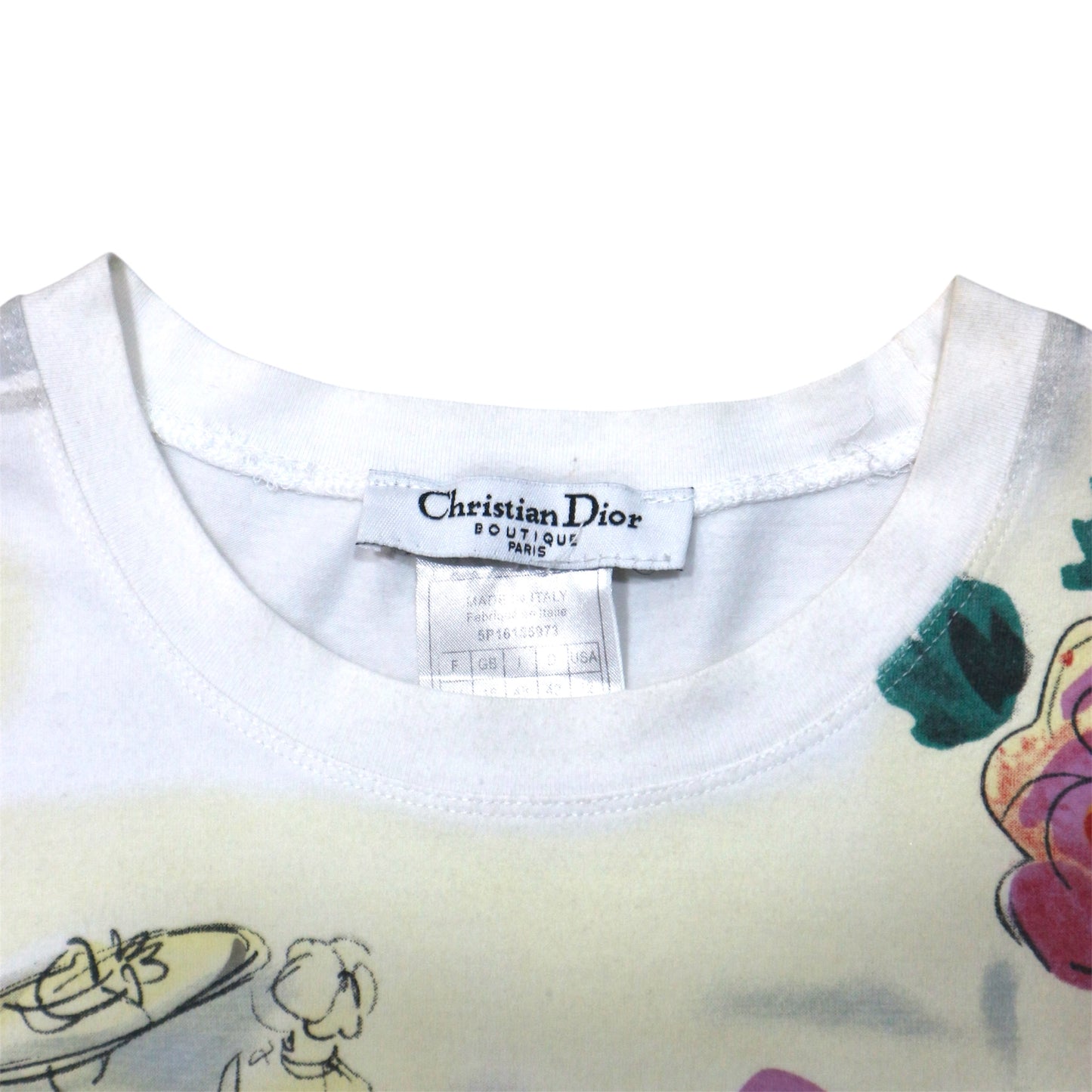 CHRISTIAN DIOR FLORAL WHITE TOP