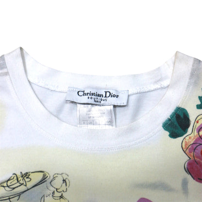 CHRISTIAN DIOR FLORAL WHITE TOP