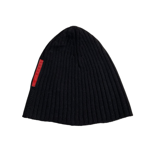 PRADA SPORT BLACK WOOL BEANIES