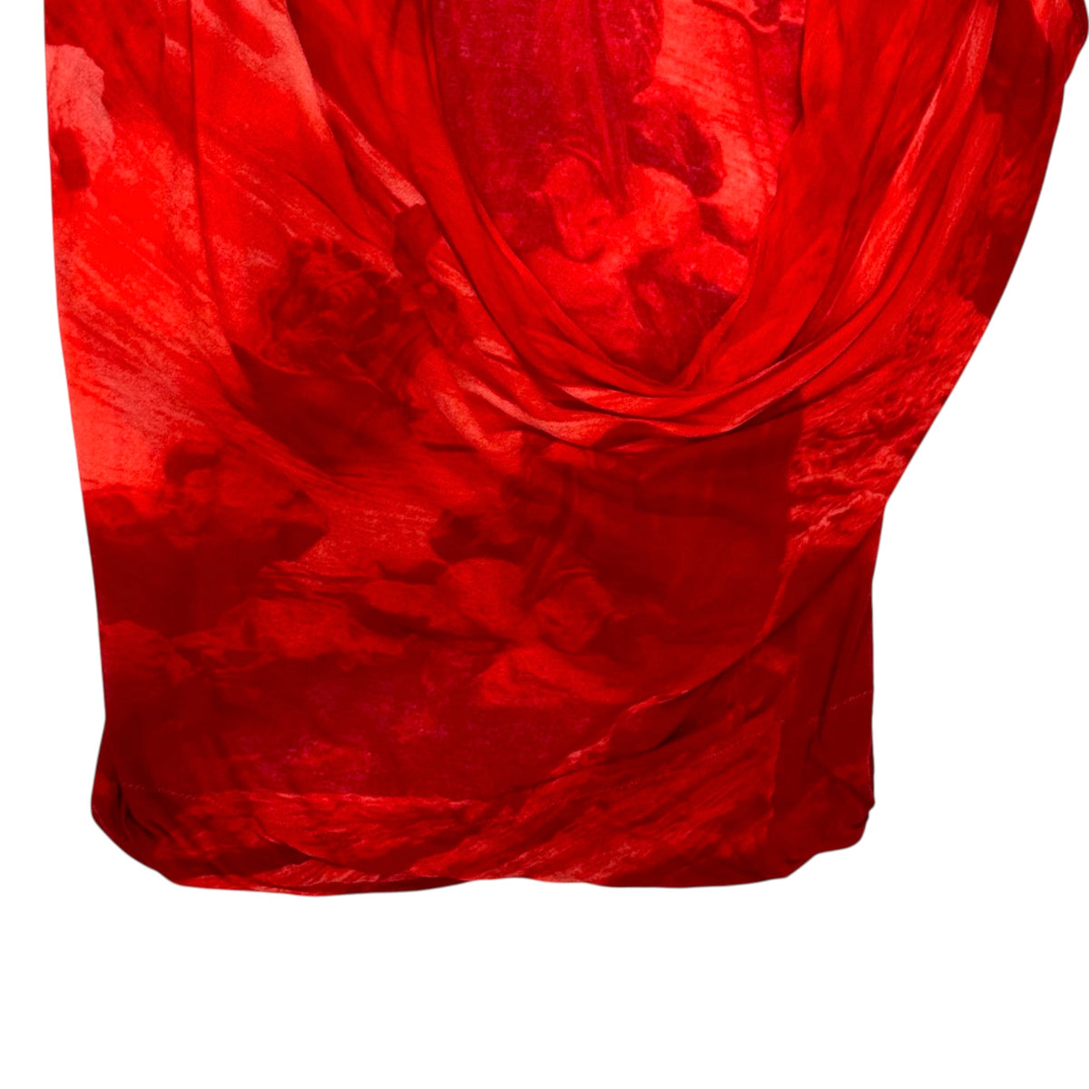 JEAN PAUL GAULTIER RED DRAPE HOODED TOP