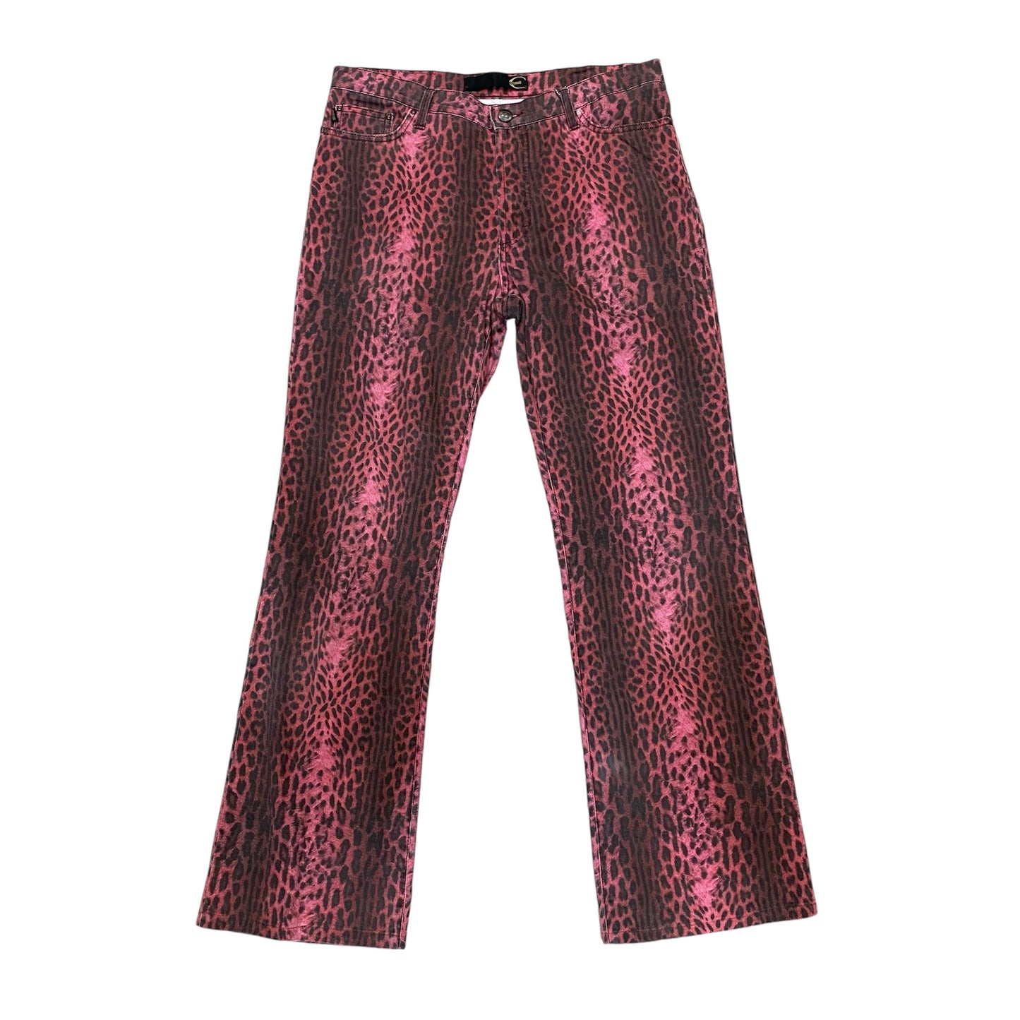 Just Cavalli 1990s Vintage Fuzzy Leopard Print Pants