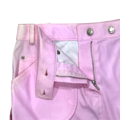 CHRISTIAN DIOR BY JOHN GALLIANO SS2003 PINK BUCKLED LEATHER SKIRT