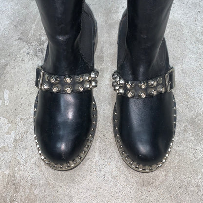 Miu Miu studded leather biker boots