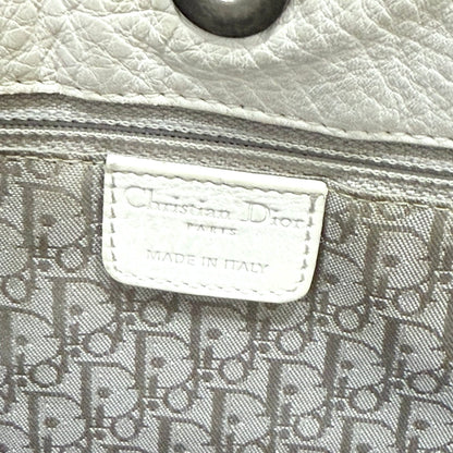 CHRISTIAN DIOR WHITE GAUCHO DOUBLE SADDLE BAG