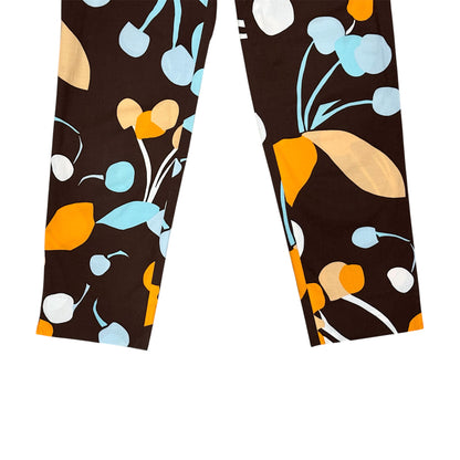 MIU MIU 2000S BROWN CHERRY PRINT PANTS