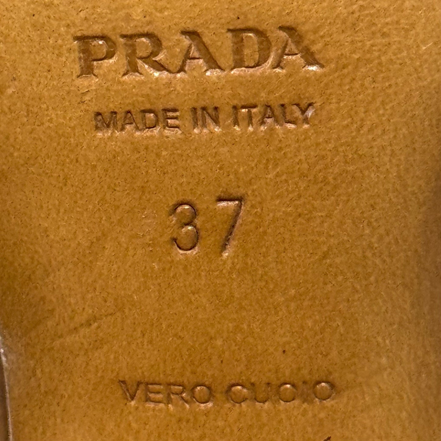 PRADA CONTRASTS LEATHER MULES