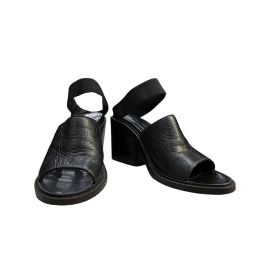 HELMUT LANG BLACK LEATHER MULES