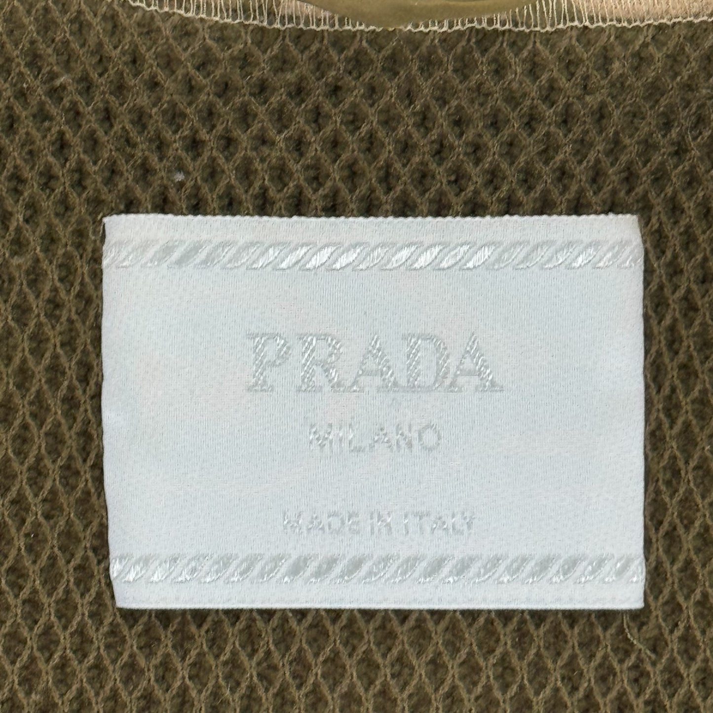 PRADA TAN WOOL BUCKLED COAT