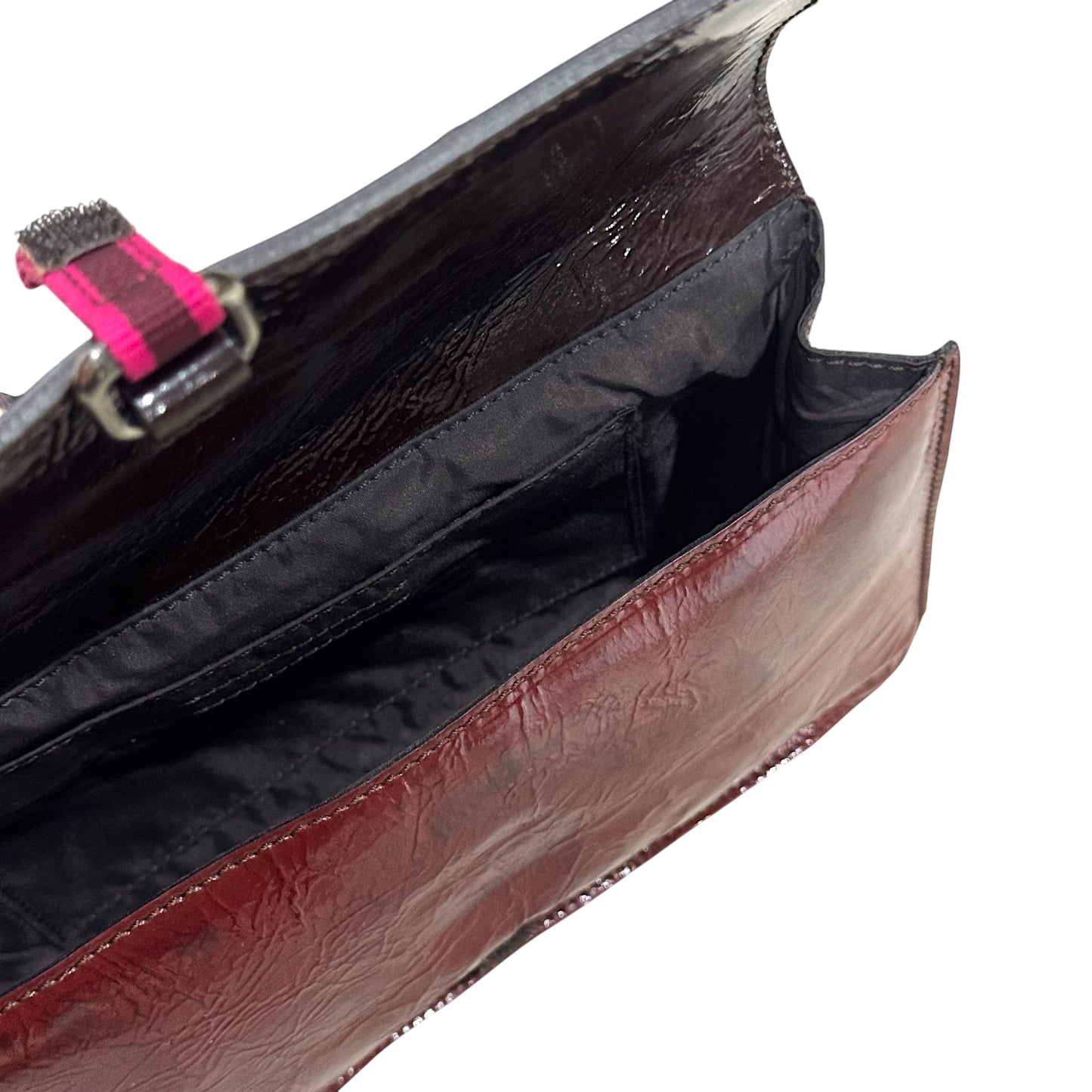 MIU MIU FW1999 BROWN BROGUE PATENT LEATHER BAG