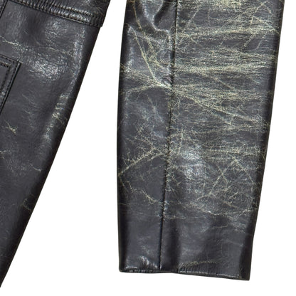 YVES SAINT LAURENT BROWN LEATHER JACKET
