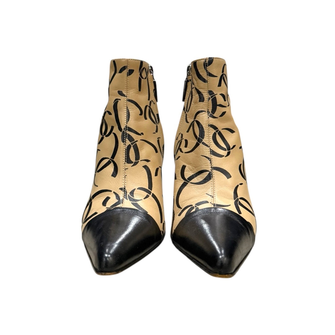 CHANEL CC TWO-TONE ANKLE BOOTS