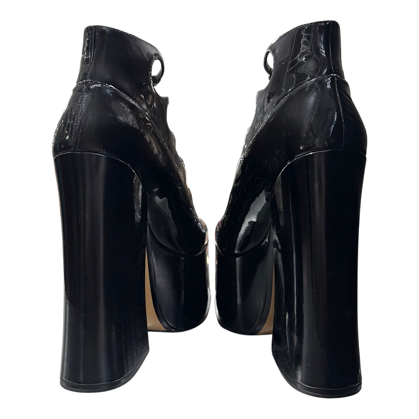 MARC JACOB BLACK KIKI PATENT LEATHER ANKLE BOOTS