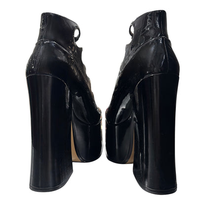 MARC JACOB BLACK KIKI PATENT LEATHER ANKLE BOOTS