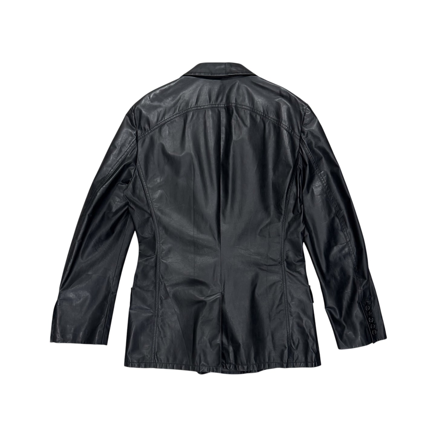 ROBERTO CAVALLI BLACK LEATHER BLAZER