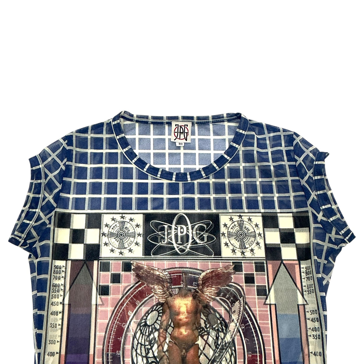 JEAN PAUL GAULTIER 1994 CYBER PATTERN MESH TOP