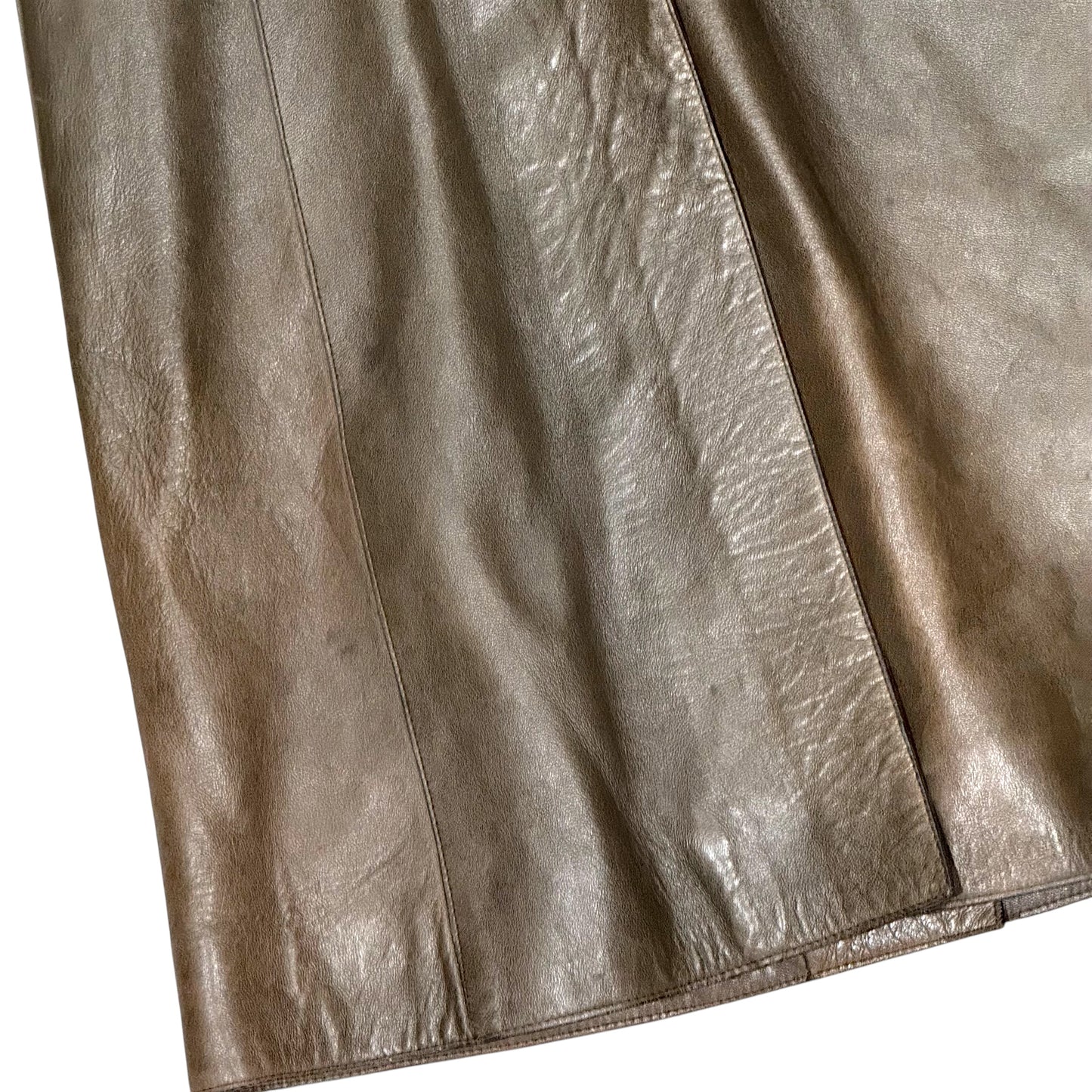 PRADA 1999 OLIVE BIKER LEATHER COAT