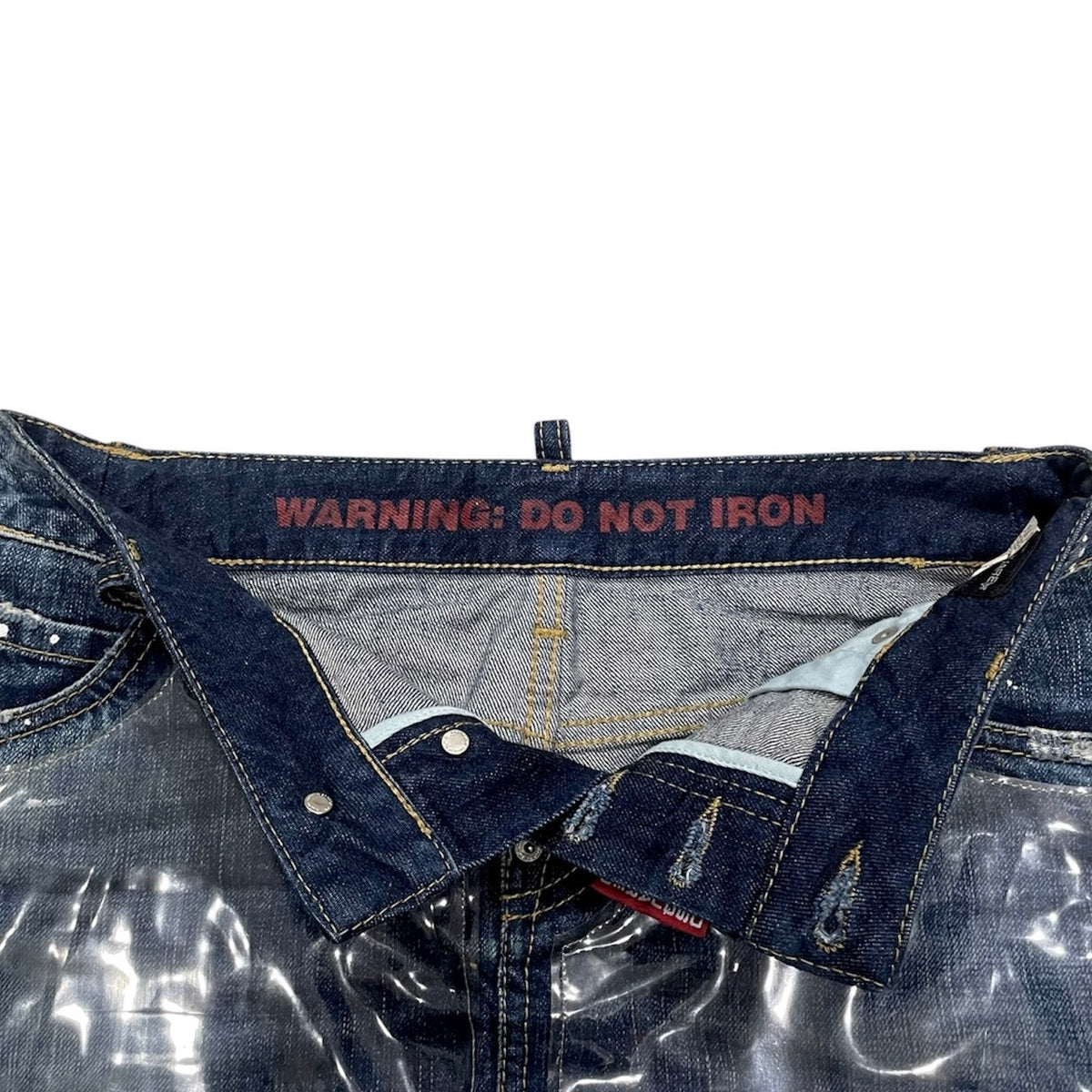 DSQUARED2 CLEAR VINYL DENIM MINI SKIRT