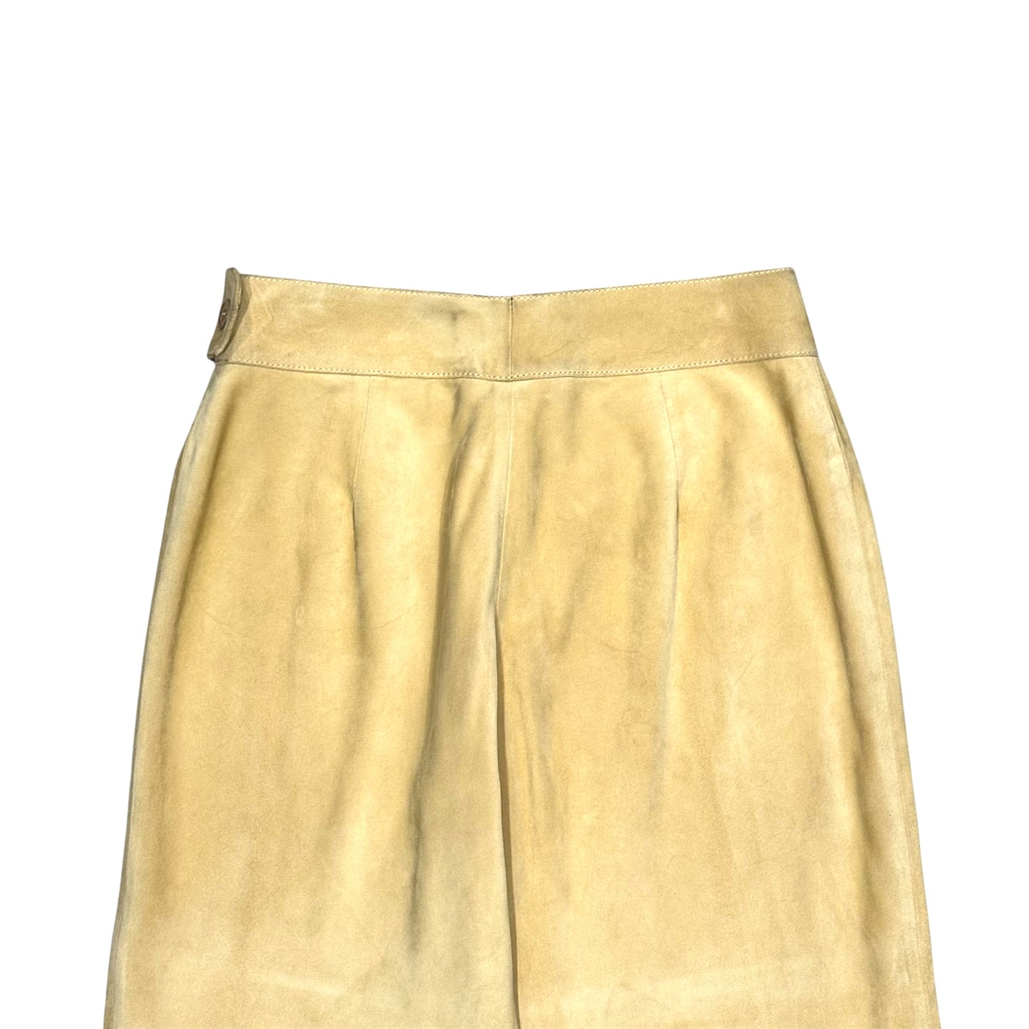 VALENTINO BUCKLED SUEDE LEATHER PANTS