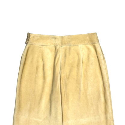VALENTINO BUCKLED SUEDE LEATHER PANTS