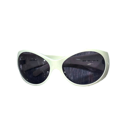 MIU MIU WHITE ROUND SUNGLASSES