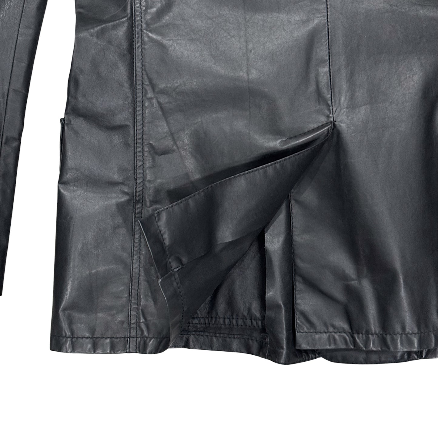 ROBERTO CAVALLI BLACK LEATHER BLAZER