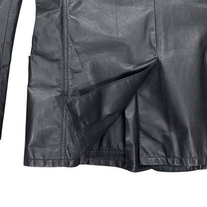 ROBERTO CAVALLI BLACK LEATHER BLAZER