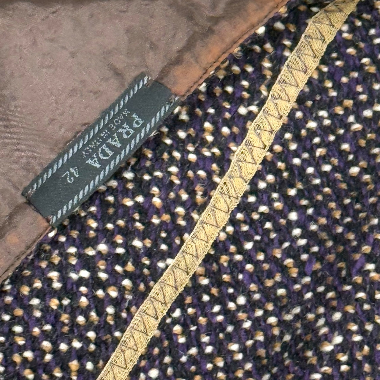 PRADA F/W2000 PURPLE WOOL KNIT MIDI SKIRT