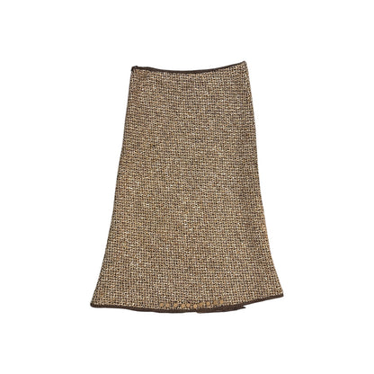 PRADA F/W2000 LVORY WOOL KNIT MIDI SKIRTS