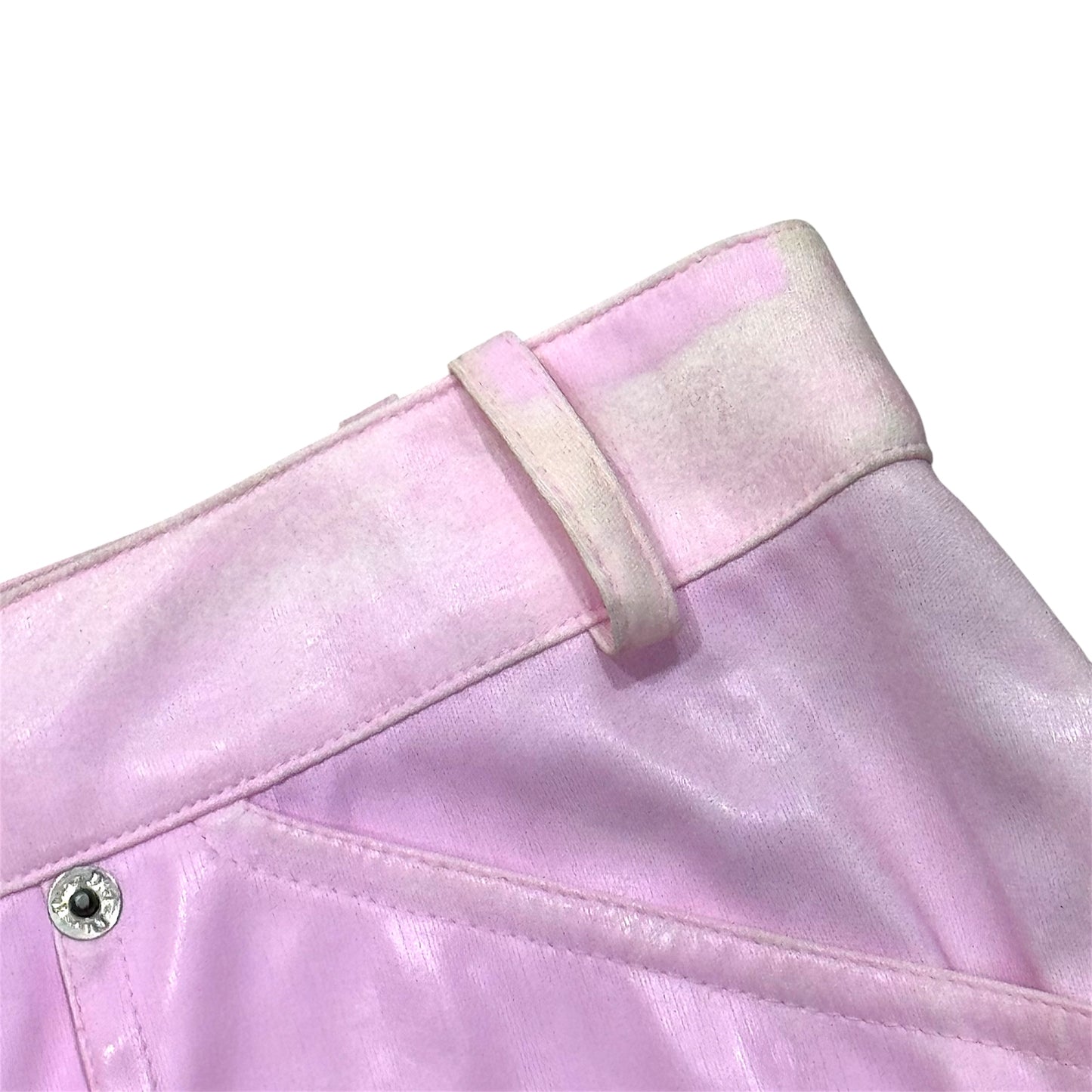 CHRISTIAN DIOR BY JOHN GALLIANO SS2003 PINK BUCKLED LEATHER SKIRT