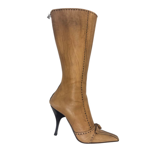 PRADA TAN STITCHING WORK BOOTS