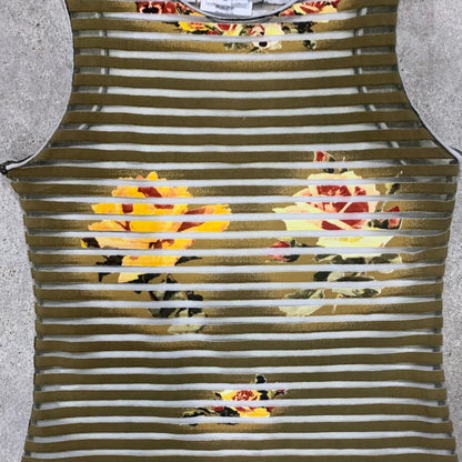 Jean Paul Gaultier sheer floral tank top