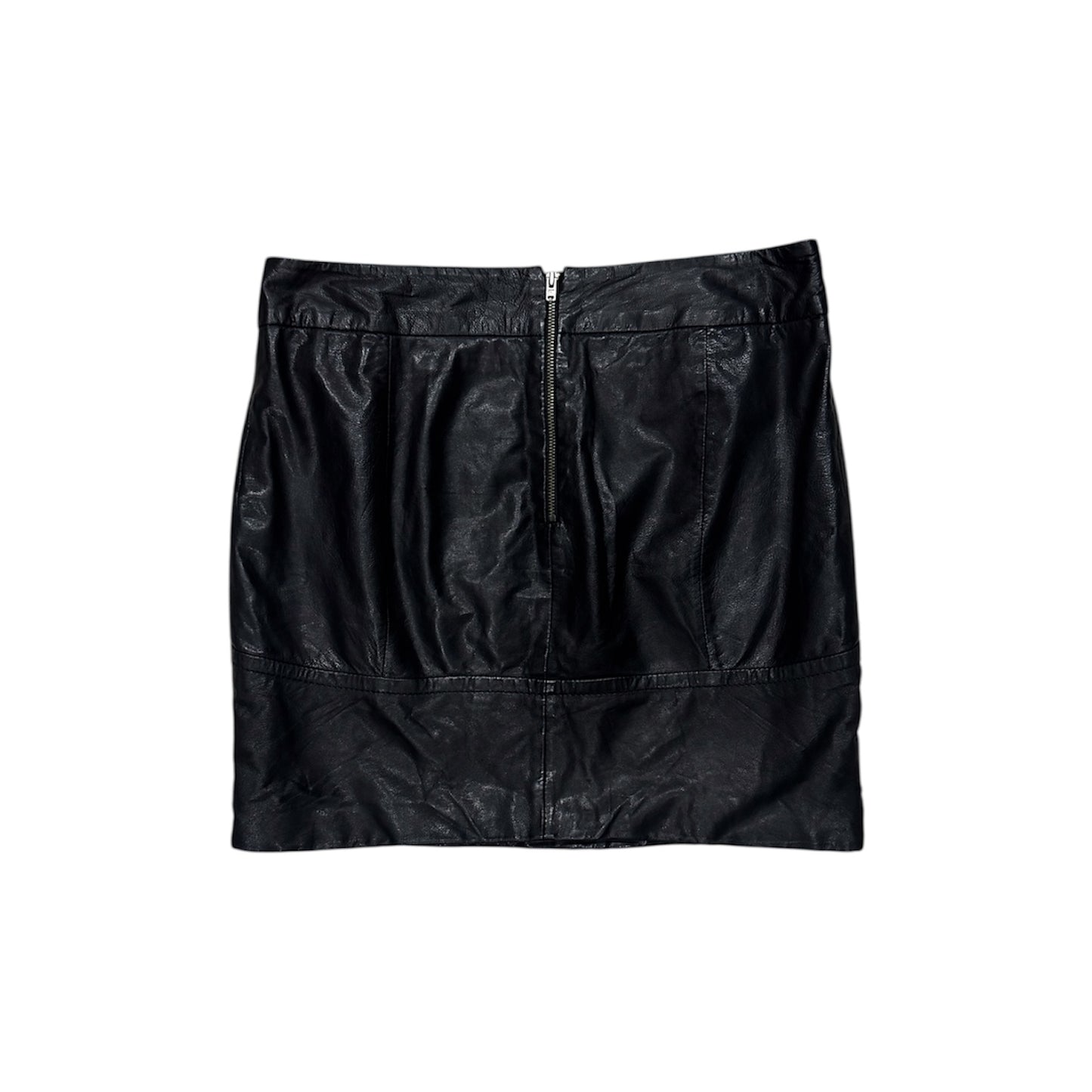 MOSCHINO BLACK LEATHER MINI SKIRT