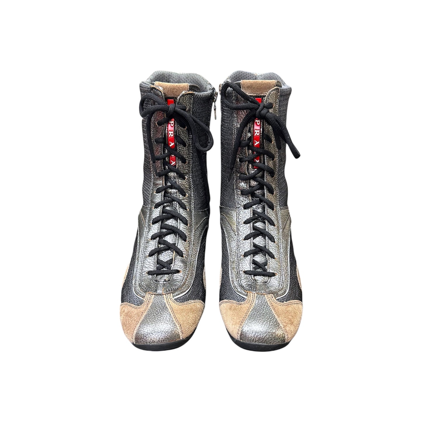 PRADA SPORT SILVER BOXING SNEAKERS