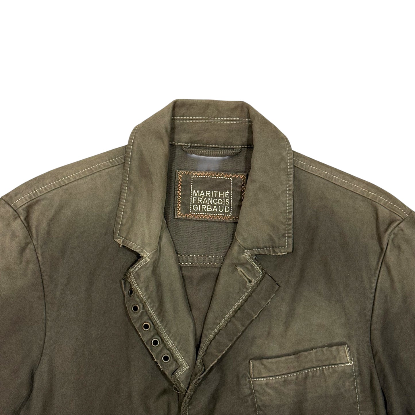 MARITHE FRANCOIS GIRBAUD WASHED KHAKI BLAZER